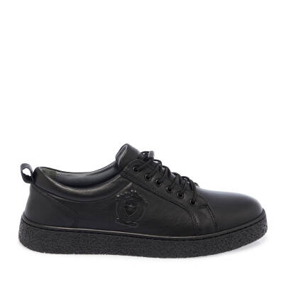 Siyah Deri Erkek Sneaker - E25I1AY57166-A23 - 3
