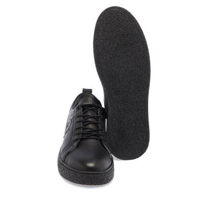 Siyah Deri Erkek Sneaker - E25I1AY57166-A23 - 4