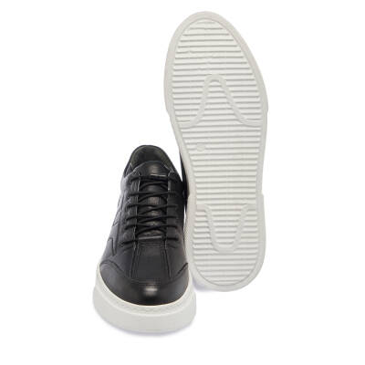 Siyah Deri Erkek Sneaker - E25I1AY57167-A23 - 4