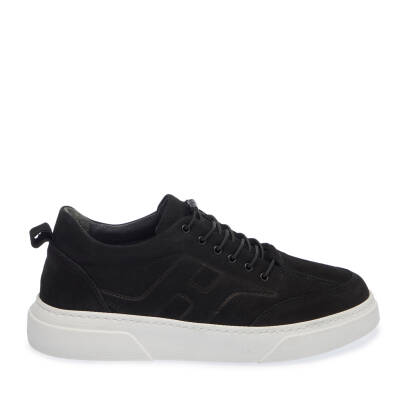 Siyah Deri Erkek Sneaker - E25I1AY57167-A64 - 3