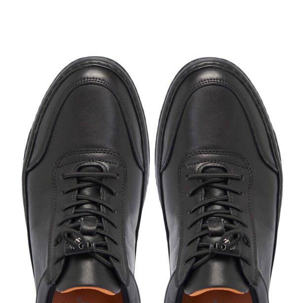 Siyah Hakiki Deri Erkek Sneaker - E25I1AY57179-A23 - 5