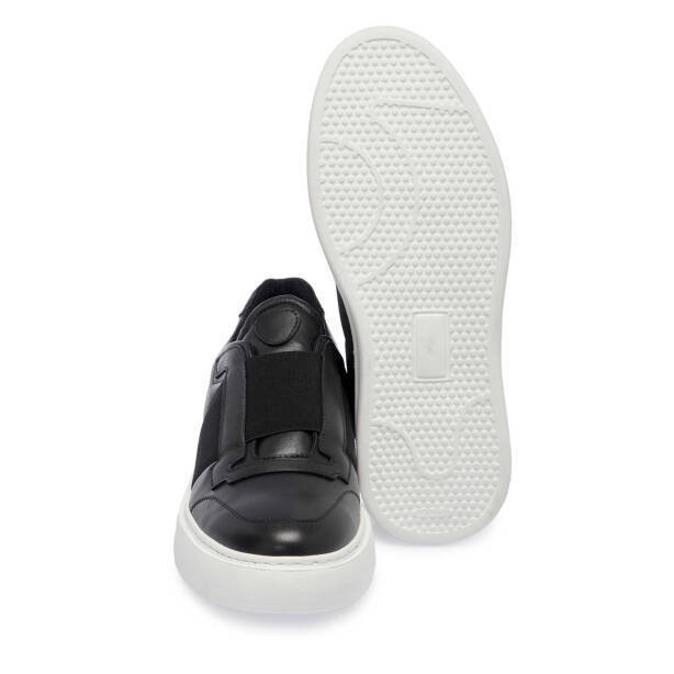 Siyah Deri Erkek Sneaker - E25I1AY57180-A23 - 4