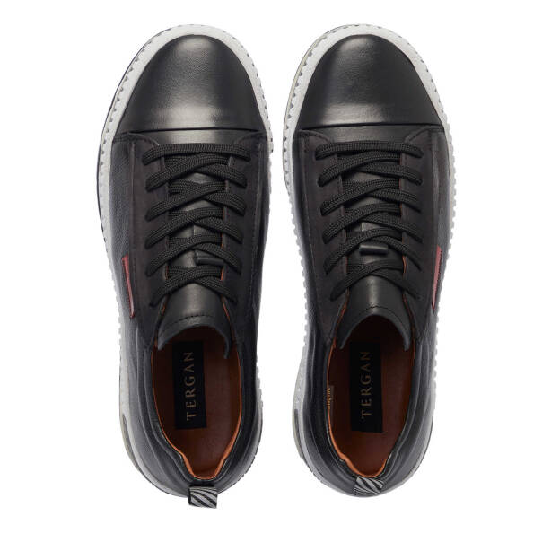 Siyah Deri Erkek Sneaker - E25I1AY57183-F49 - 5
