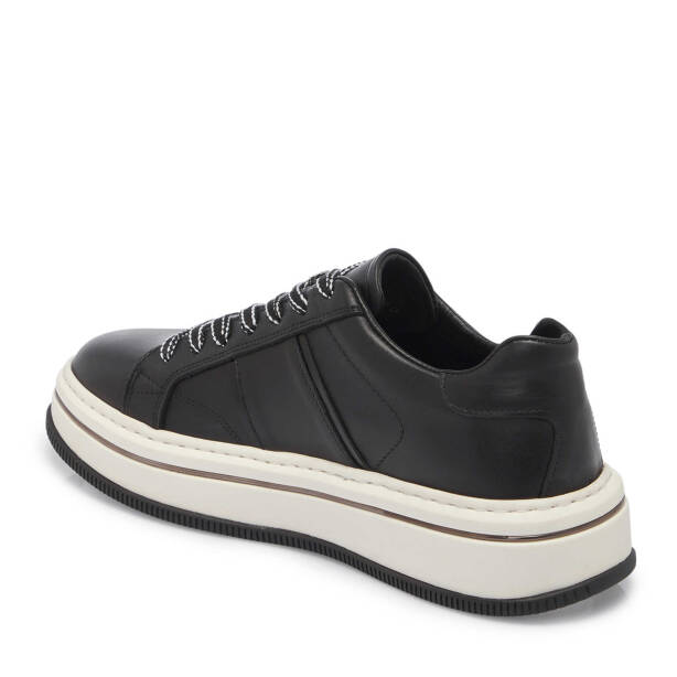 Siyah Hakiki Deri Erkek Sneaker - E25I1AY57190-A23 - 3