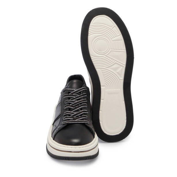 Siyah Hakiki Deri Erkek Sneaker - E25I1AY57190-A23 - 4