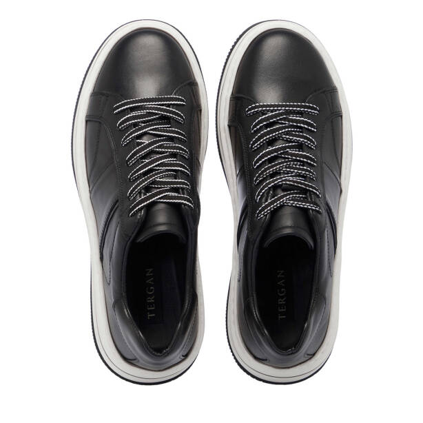 Siyah Hakiki Deri Erkek Sneaker - E25I1AY57190-A23 - 5