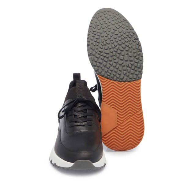 Siyah Hakiki Deri Erkek Sneaker - E25I1AY57195-A23 - 4