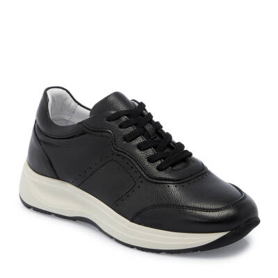 Siyah Deri Erkek Sneaker - E25I1AY57210-A23 