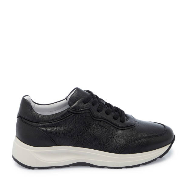 Siyah Deri Erkek Sneaker - E25I1AY57210-A23 - 3