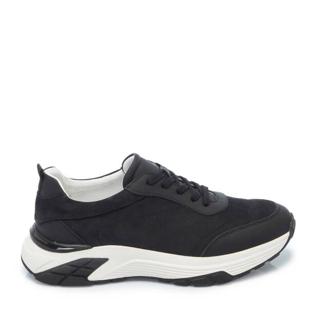 Siyah Hakiki Deri Erkek Sneaker - E25I1AY57214-B31 