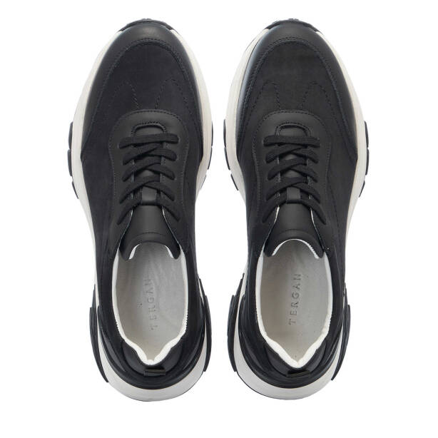 Siyah Hakiki Deri Erkek Sneaker - E25I1AY57214-B31 - 5