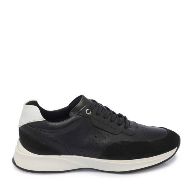 Siyah Hakiki Deri Erkek Sneaker - E25I1AY57217-H4D - 1
