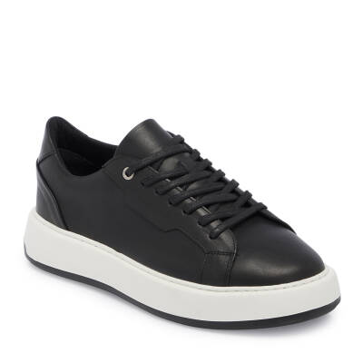 Siyah Deri Erkek Sneaker - E25I1AY57218-A23 