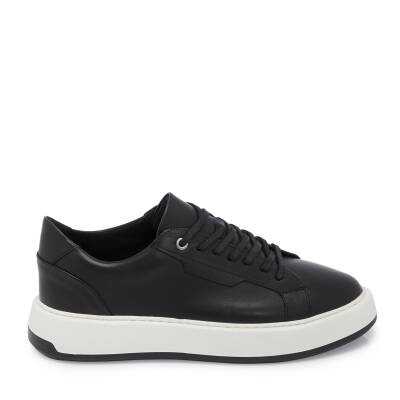 Siyah Deri Erkek Sneaker - E25I1AY57218-A23 - 3
