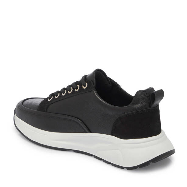 Siyah Hakiki Deri Erkek Sneaker - E25I1AY57219-A41 - 3