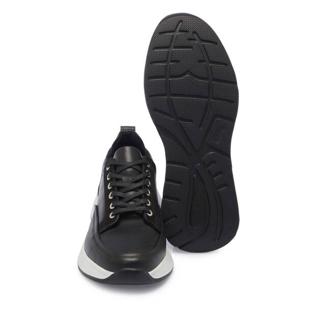 Siyah Hakiki Deri Erkek Sneaker - E25I1AY57219-A41 - 4