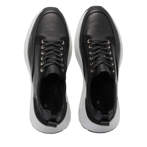 Siyah Hakiki Deri Erkek Sneaker - E25I1AY57219-A41 - 5