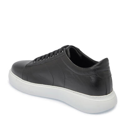 Siyah Deri Erkek Sneaker - E25I1AY57222-A23 - 2