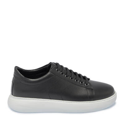 Siyah Deri Erkek Sneaker - E25I1AY57222-A23 - 3
