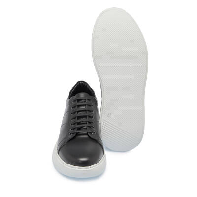 Siyah Deri Erkek Sneaker - E25I1AY57222-A23 - 4
