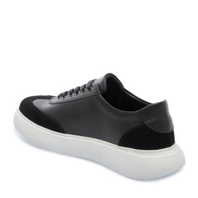 Siyah Deri Erkek Sneaker - E25I1AY57223-A23 - 2