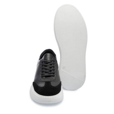 Siyah Deri Erkek Sneaker - E25I1AY57223-A23 - 4
