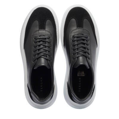 Siyah Deri Erkek Sneaker - E25I1AY57223-A23 - 5