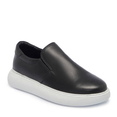Siyah Deri Erkek Sneaker - E25I1AY57224-A23 