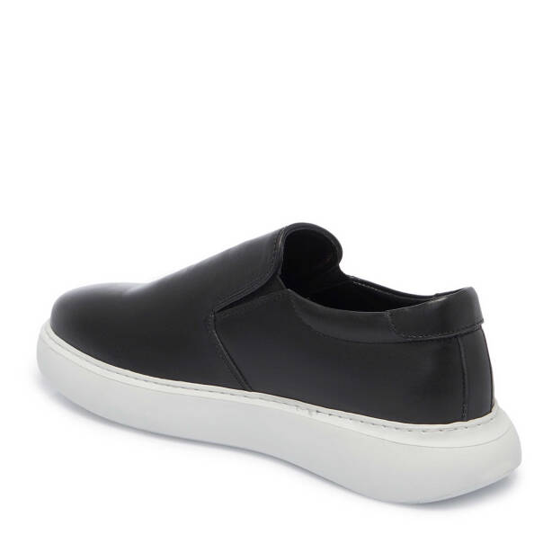 Siyah Hakiki Deri Erkek Sneaker - E25I1AY57224-A23 - 3