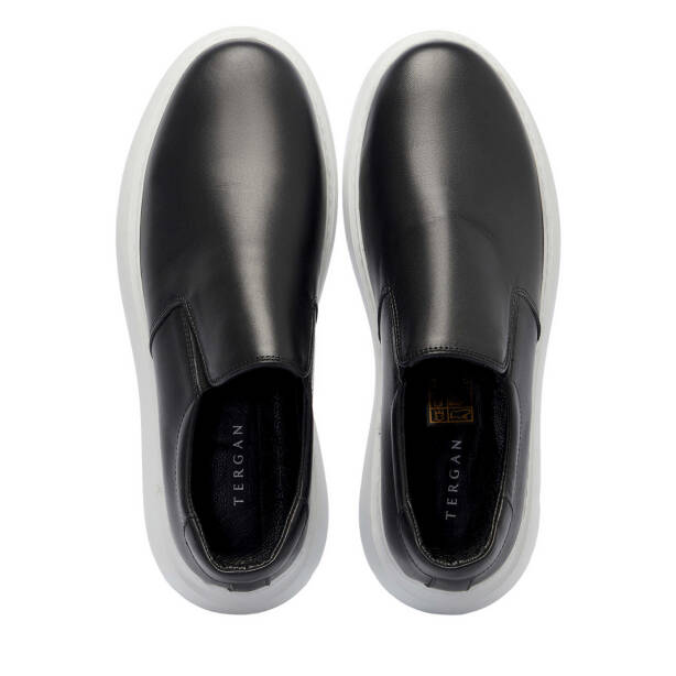 Siyah Hakiki Deri Erkek Sneaker - E25I1AY57224-A23 - 5