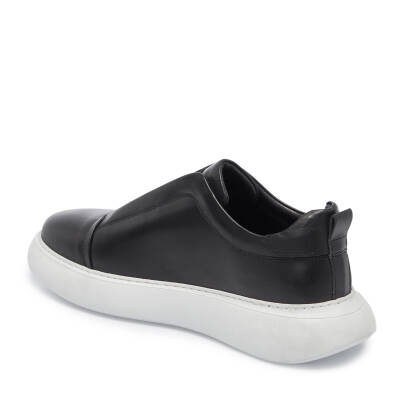 Siyah Deri Erkek Sneaker - E25I1AY57225-A23 - 2