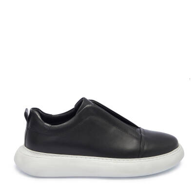 Siyah Deri Erkek Sneaker - E25I1AY57225-A23 - 3