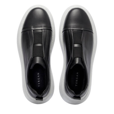 Siyah Deri Erkek Sneaker - E25I1AY57225-A23 - 5