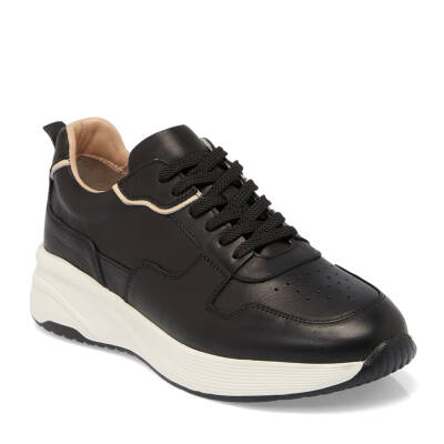 Siyah Deri Erkek Sneaker - E25I1AY57226-A23 