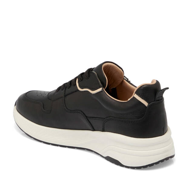 Siyah Hakiki Deri Erkek Sneaker - E25I1AY57226-A23 - 3