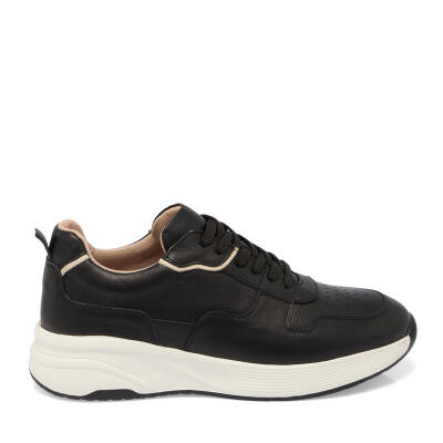 Siyah Deri Erkek Sneaker - E25I1AY57226-A23 - 3