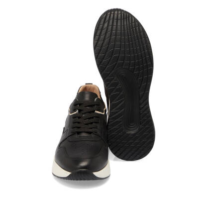 Siyah Deri Erkek Sneaker - E25I1AY57226-A23 - 4