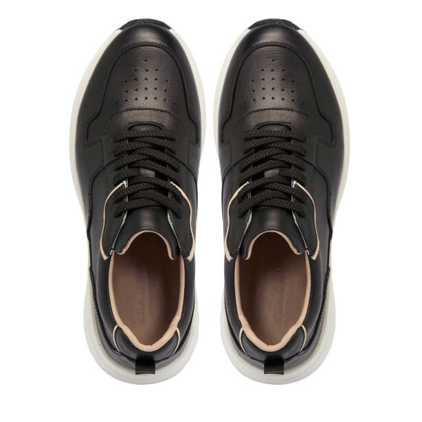 Siyah Hakiki Deri Erkek Sneaker - E25I1AY57226-A23 - 5