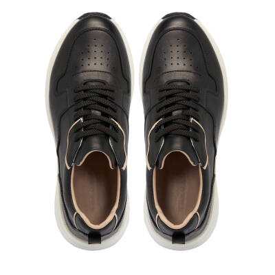 Siyah Deri Erkek Sneaker - E25I1AY57226-A23 - 5