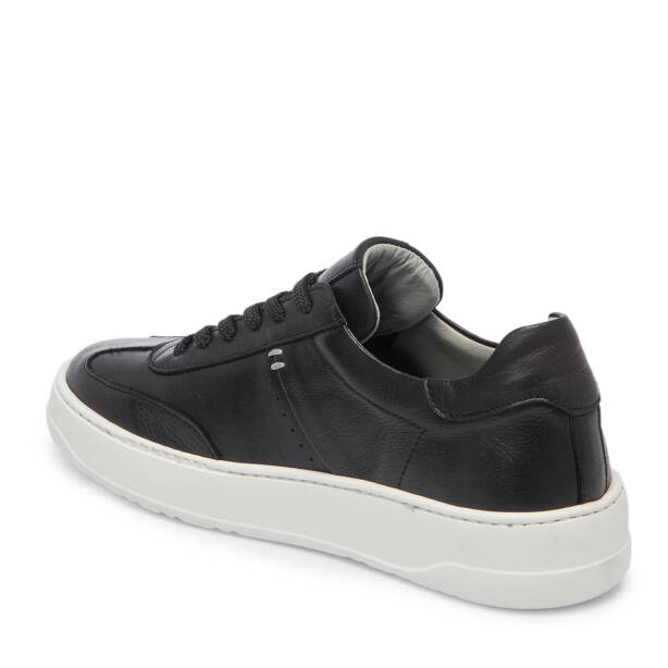 Siyah Hakiki Deri Erkek Sneaker - E25I1AY57228-A23 - 3