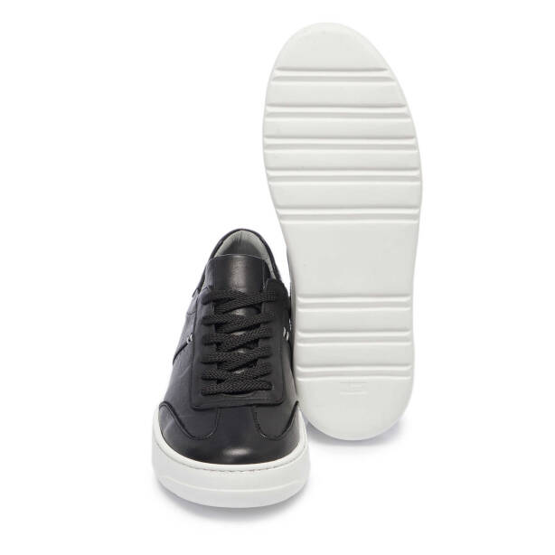 Siyah Hakiki Deri Erkek Sneaker - E25I1AY57228-A23 - 4