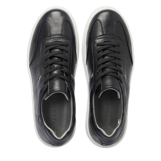 Siyah Hakiki Deri Erkek Sneaker - E25I1AY57228-A23 - 5