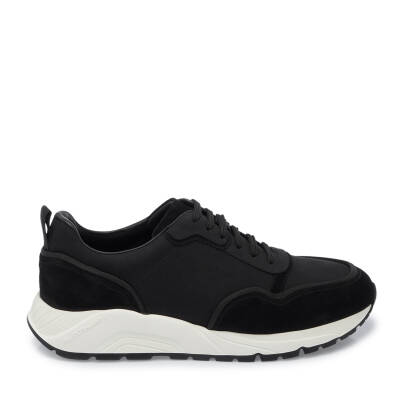 Siyah Deri Erkek Sneaker - E25I1AY57233-B31 - 3