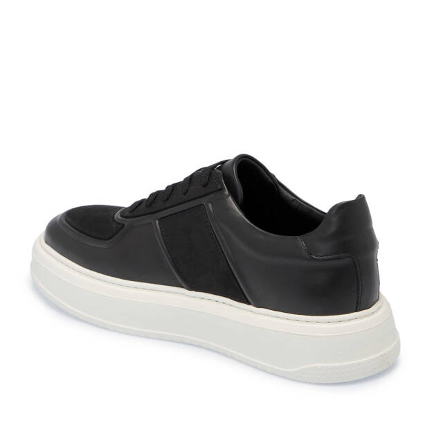 Siyah Hakiki Deri Erkek Sneaker - E25I1AY57235-B31 - 2