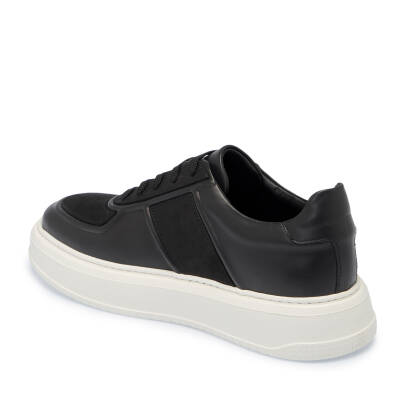 Siyah Deri Erkek Sneaker - E25I1AY57235-B31 - 2