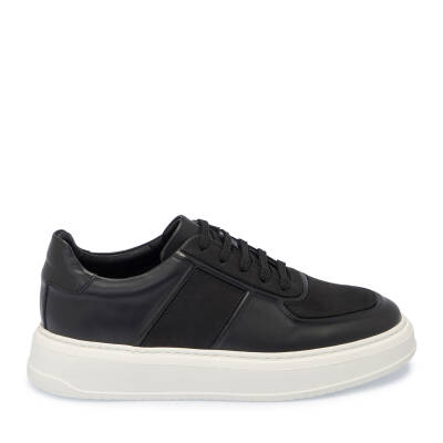 Siyah Deri Erkek Sneaker - E25I1AY57235-B31 - 3