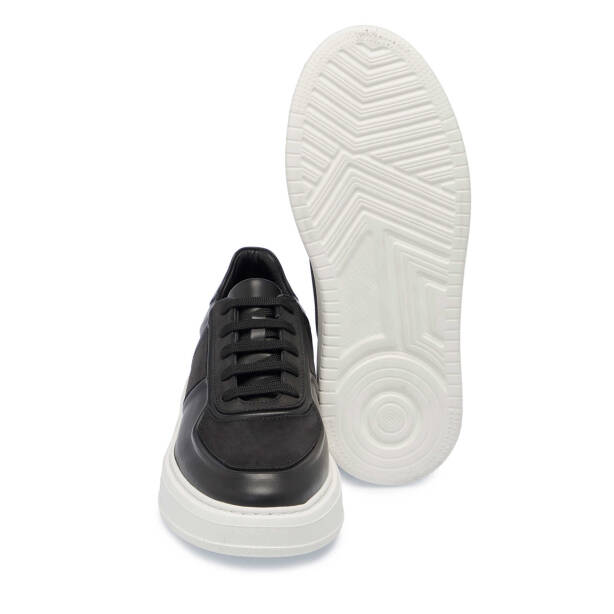 Siyah Hakiki Deri Erkek Sneaker - E25I1AY57235-B31 - 4