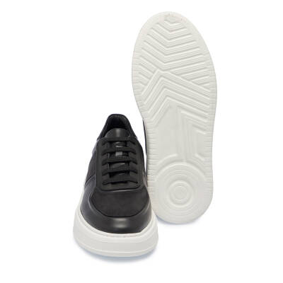 Siyah Deri Erkek Sneaker - E25I1AY57235-B31 - 4