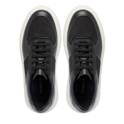 Siyah Deri Erkek Sneaker - E25I1AY57235-B31 - 5