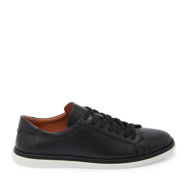 Siyah Hakiki Deri Erkek Sneaker - E25I1AY57267-A23 